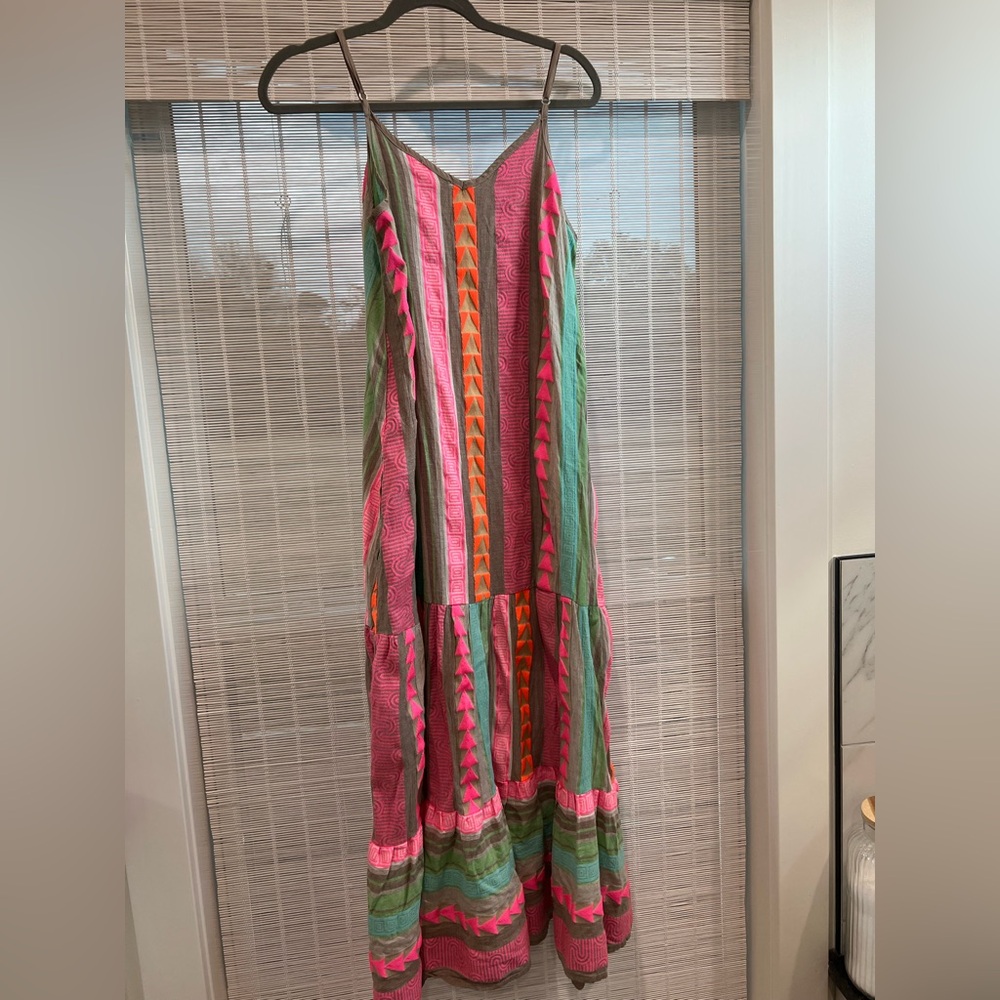 Elan Vibrant Pink, Orange, Green Maxi Dress - Picture 2 of 5